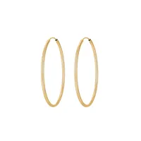 50MM Sleeper Hoop Earrings Gold Plated Sterling Silver