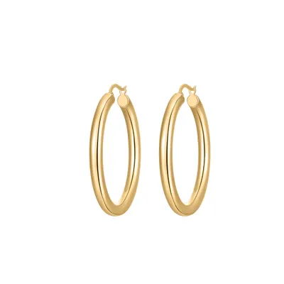 Hailey Slim Weightless 40MM Hoop Earrings in Gold Plated Sterling Silver