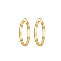 Hailey Slim Weightless 40MM Hoop Earrings Gold Plated Sterling Silver