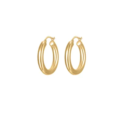 Hailey Slim Weightless 25MM Hoop Earrings Gold Plated Sterling Silver