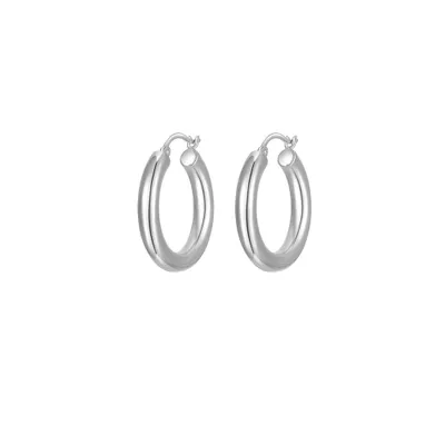 Hailey Slim Weightless 25MM Hoop Earrings Sterling Silver