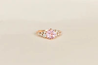 Ring with 7MM Round Pink Amethyst and .20 Carat TW of Diamonds in 14kt Rose Gold