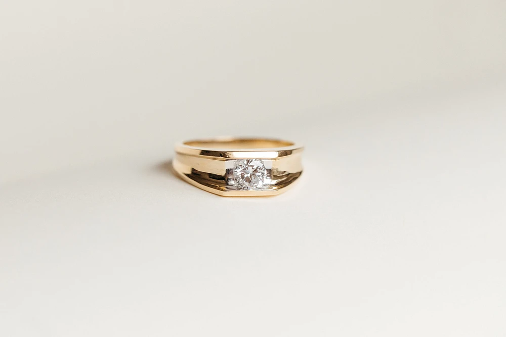 Men’s Ring with .60 Carat Lab Created Diamonds 10kt Yellow Gold