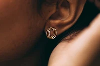 Triple Curve Helix Stud Earrings 10kt Yellow Gold