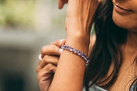 8″ Bracelet with Amethyst in Sterling Silver