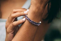 8″ Bracelet with Amethyst in Sterling Silver
