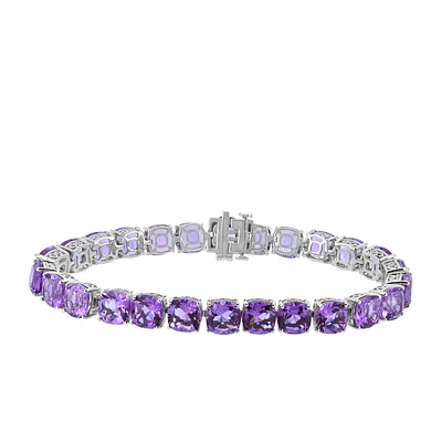 8″ Bracelet with Amethyst in Sterling Silver