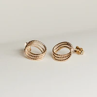 Triple Curve Helix Stud Earrings 10kt Yellow Gold