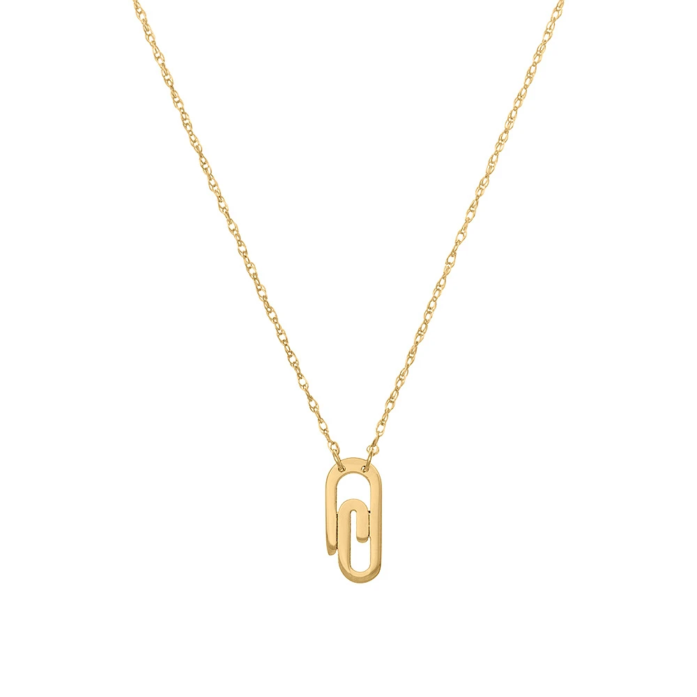 16″-18″ Mini Paperclip Necklace 14kt Yellow Gold