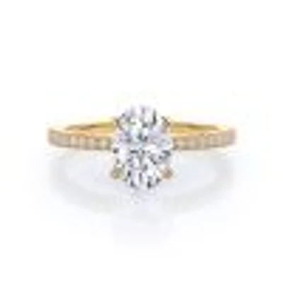 Petite French Set Lab Created Diamond Engagement Ring