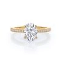 Petite French Set Lab Created Diamond Engagement Ring