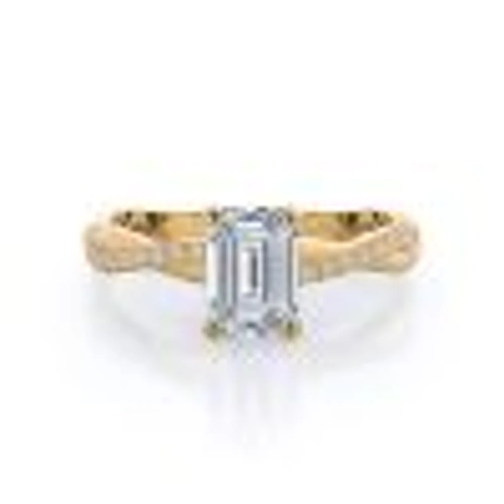 Twisted Lab Created Diamond Engagement Ring