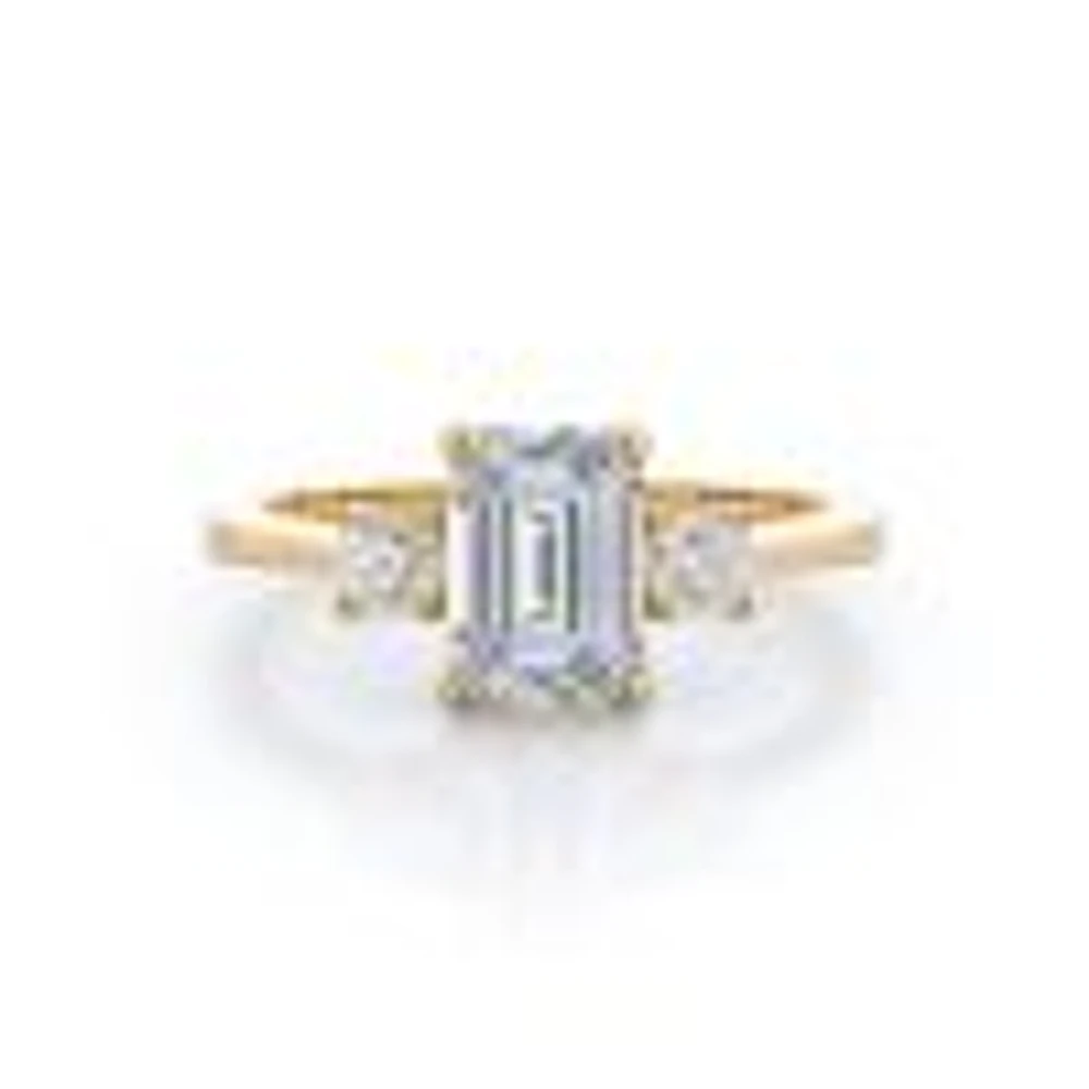 Petite Three Stone Lab Created Diamond Engagement Ring