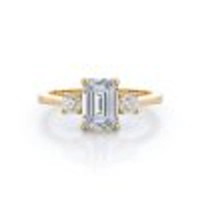 Petite Three Stone Lab Created Diamond Engagement Ring