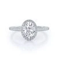 Oval Cathedral Halo Lab Created Diamond Engagement Ring