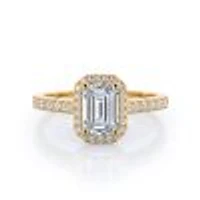 Pave Halo Lab Created Diamond Engagement Ring