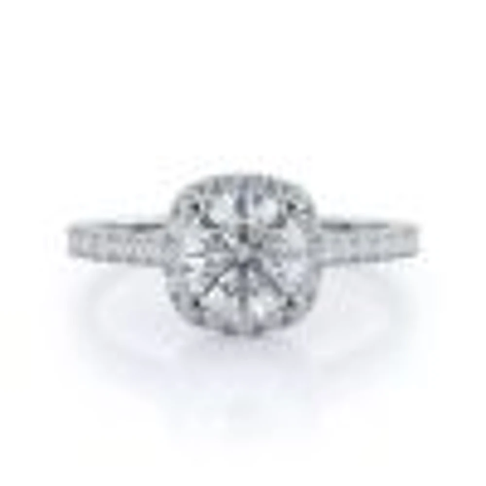 Halo Lab Created Diamond Engagement Ring