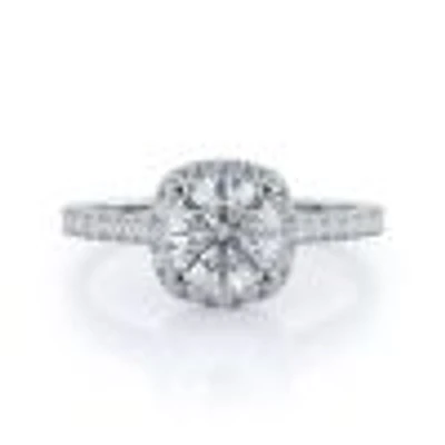 Halo Lab Created Diamond Engagement Ring