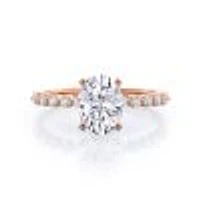 Under Bezeled Accent Lab Created Diamond Engagement Ring