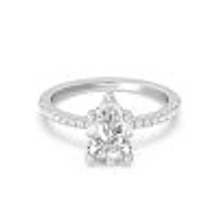 Lab Created Diamond Basket Pave Engagement Ring