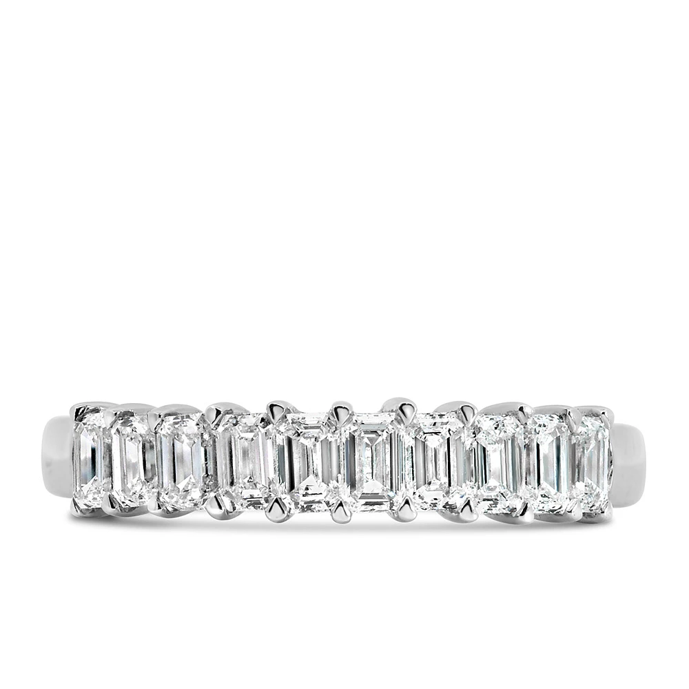 Wedding Band with Carat TW of Lab Created Diamonds 14kt White Gold