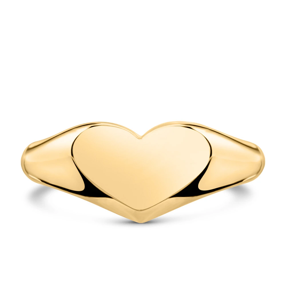 Heart Signet Ring in 10kt Yellow Gold