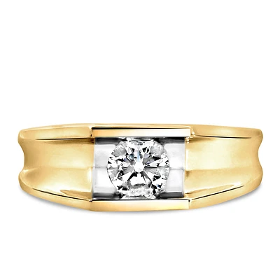 Men’s Ring with .60 Carat Lab Created Diamonds 10kt Yellow Gold