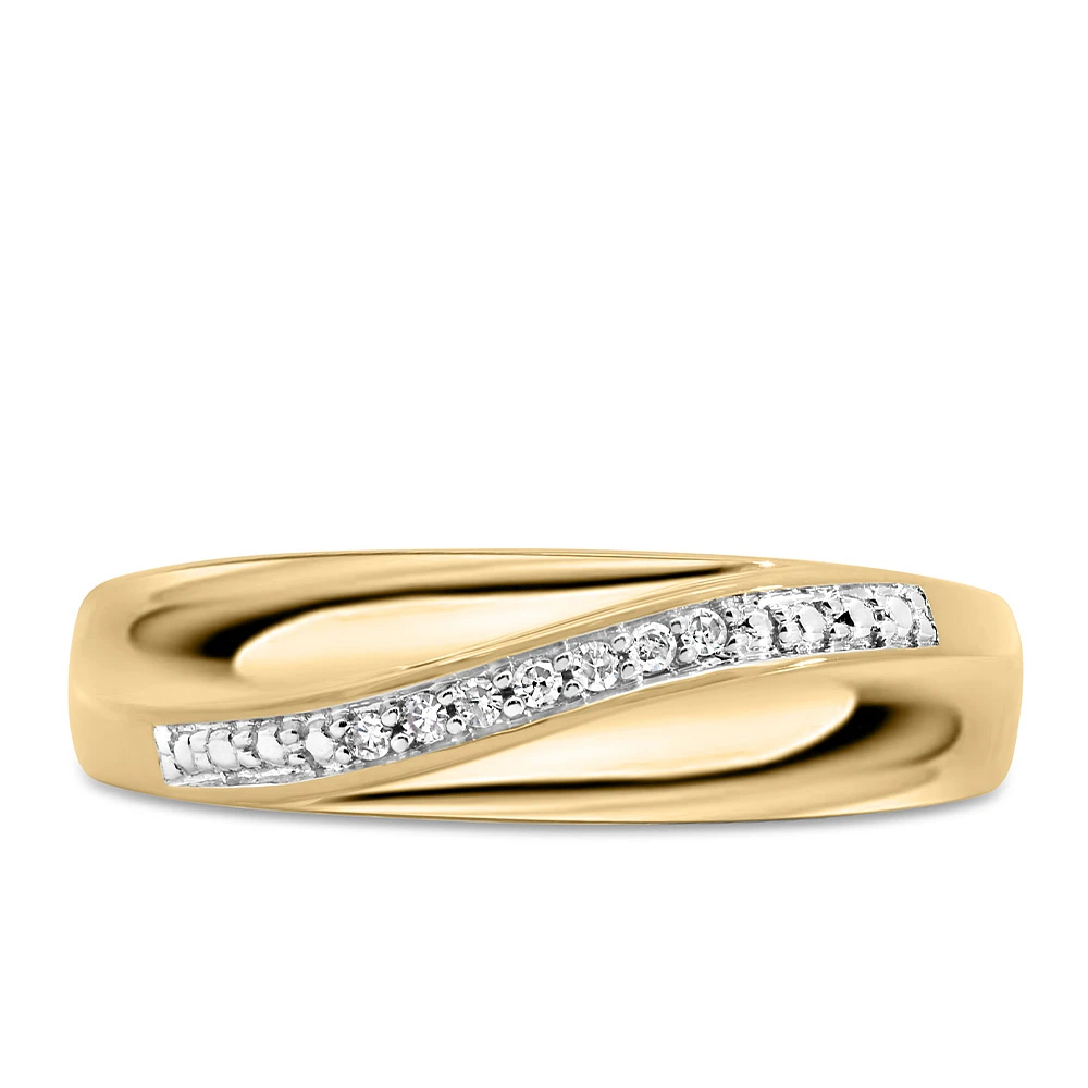 Men’s Wedding Band with .05 Carat TW of Diamonds 10kt Yellow Gold