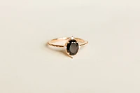 Ring with 8X6MM Oval Black Onyx and .06 Carat TW of Diamonds in 10kt Rose Gold