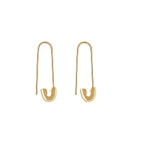 Safety Pin Earrings 10kt Yellow Gold