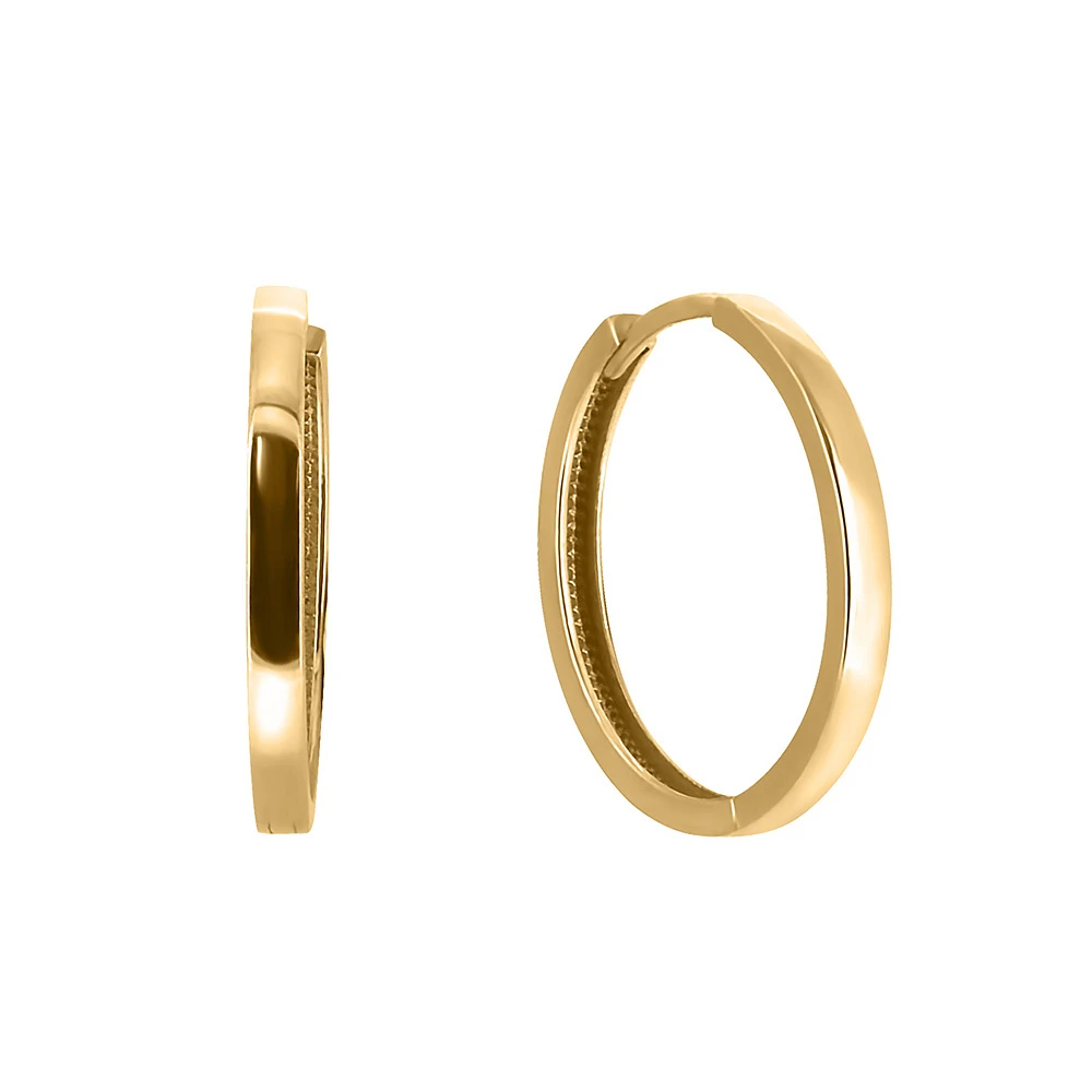 18MM Slim Hoop Earrings in 10kt Yellow Gold