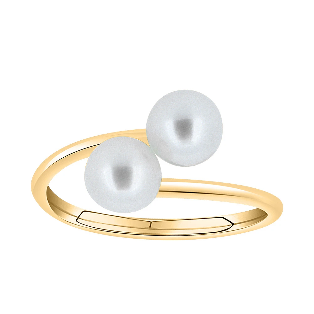 Ring with White Pearls 10kt Yellow Gold