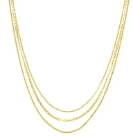 Triple Stacking Chain with Rolo, Paperclip and Curb Links 14kt Yellow Gold