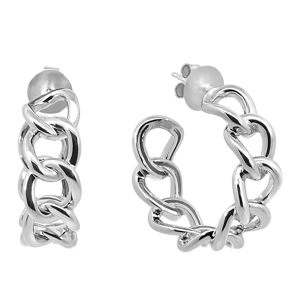 Ash Chain Hoop Earring Silver