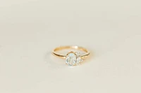 Ring with Oval 7X5MM Aquamarine and .20 Carat TW of Diamonds in 14kt Yellow Gold