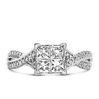 Engagement Ring with 1.00 Carat TW of Diamonds 10kt White Gold