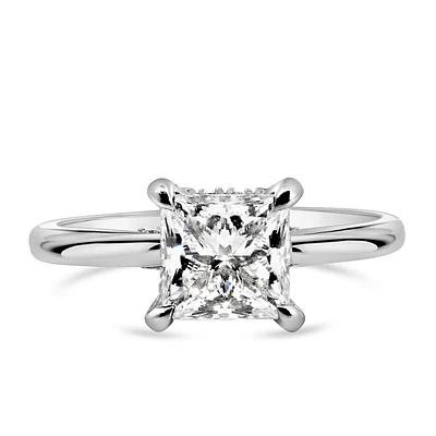 Classic Princess Cut Solitaire Engagement Ring with 2.20 Carat TW of Lab Created Diamonds in 14kt White Gold