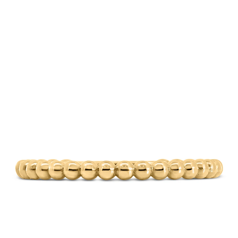 yellow gold beaded ring