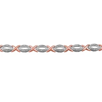 Tennis Bracelet with Carat TW of Diamonds 10kt Rose Gold