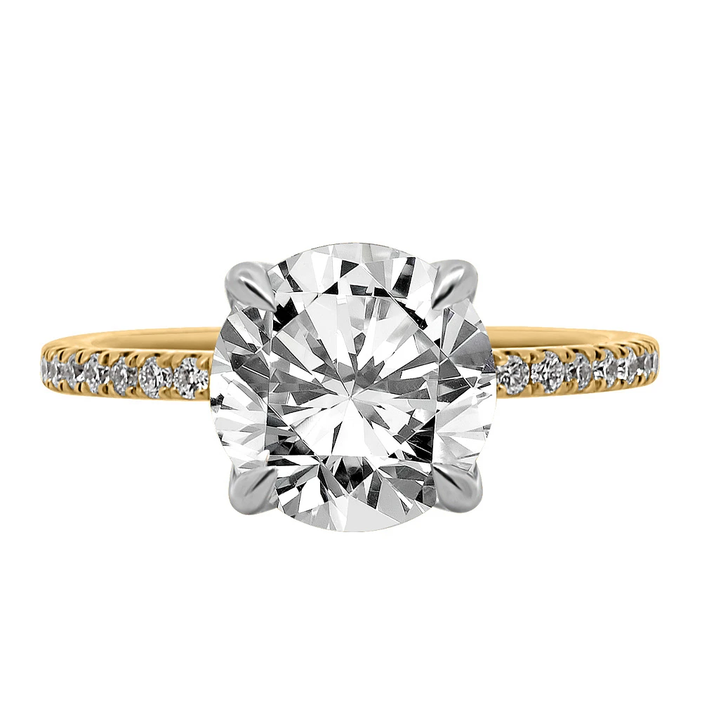 Engagement Ring with 3.20 Carat TW of Lab Created Diamonds in 14kt Yellow Gold