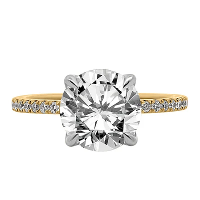 Engagement Ring with 3.20 Carat TW of Lab Created Diamonds in 14kt Yellow Gold