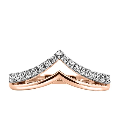 Duo Chevron Ring with .25 Carat TW of Diamonds in 10kt Rose Gold