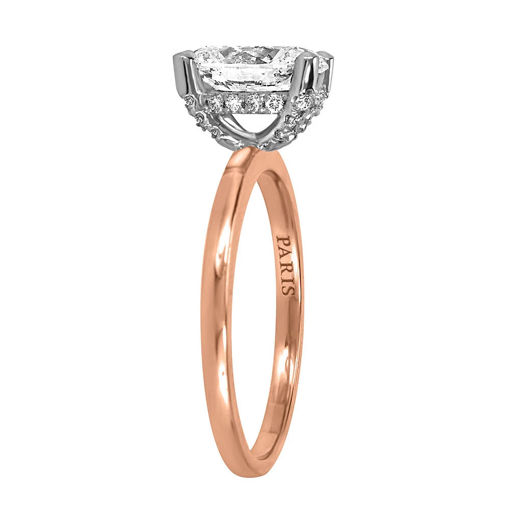 Eternal Icon Oval Solitaire Engagement Ring with Carat TW of Diamonds 18kt Rose Gold