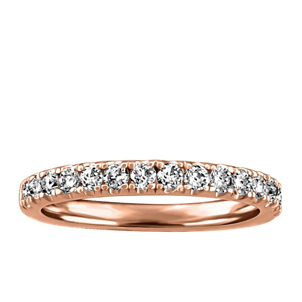 Wedding Band with .50 Carat TW of Diamonds 14kt Rose Gold