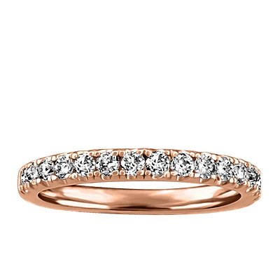 Wedding Band with .50 Carat TW of Diamonds in 14kt Rose Gold