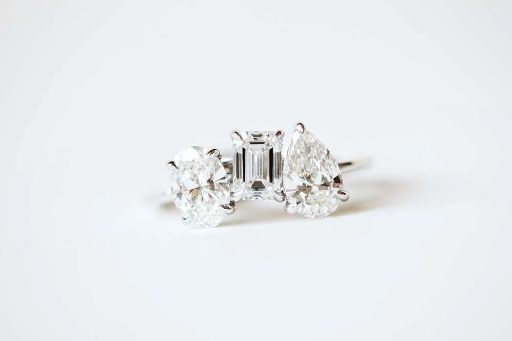 Pear Engagement Ring with 2.14 Carat TW of Lab Created Diamonds in 14kt White Gold