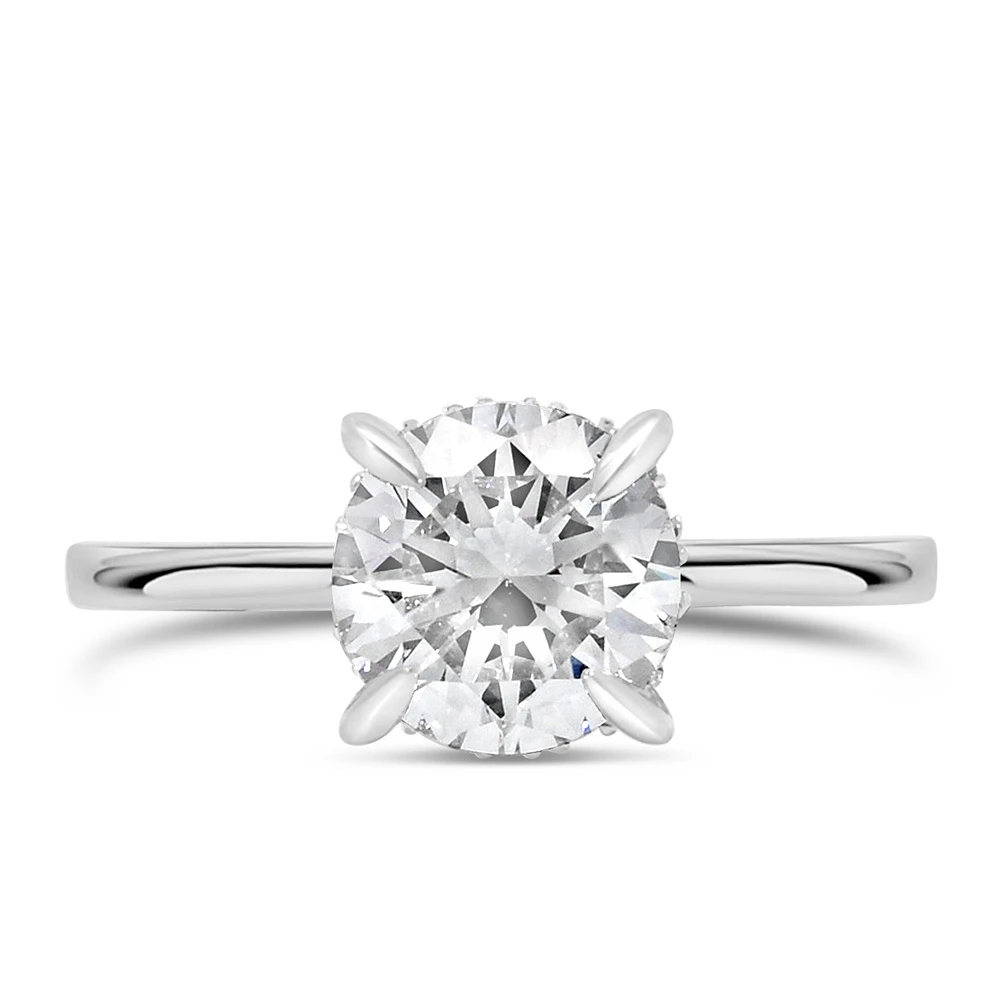 Round Engagement Ring with Carat TW of Lab Created Diamonds in 14kt Gold