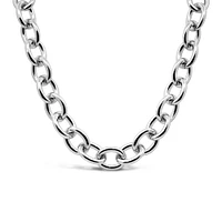 15″-17.25″ 10.5MM Astrid Oval Link Necklace Sterling Silver