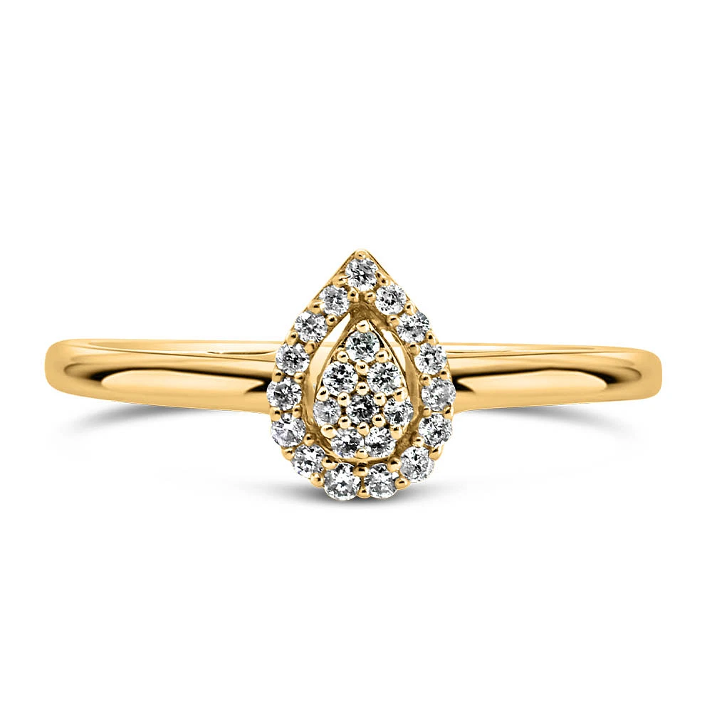 Pear Shaped Diamond Ring with .10 Carat TW in 10kt Gold
