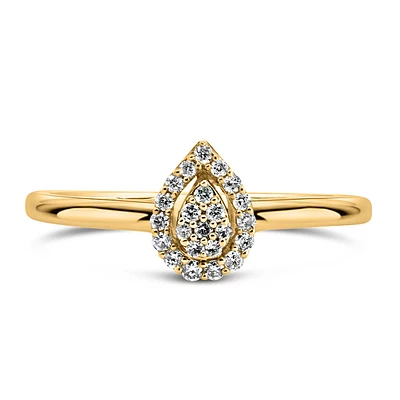 Pear Shaped Diamond Ring with .10 Carat TW in 10kt Gold